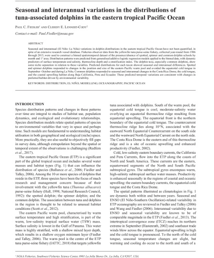 342. Seasonal and interannual variations in the distributions of tuna-associated dolphins in the eastern tropical Pacific Ocean.pdf