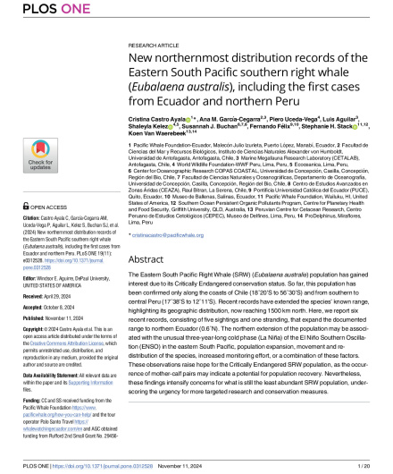 388. New northernmost distribution records of the Eastern South Pacific southern right whale (Eubalaena australis).pdf