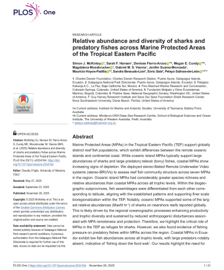 437. Relative abundance and diversity of sharks and predatory fishes across Marine Protected Areas of the Tropical Eastern Pacific.pdf