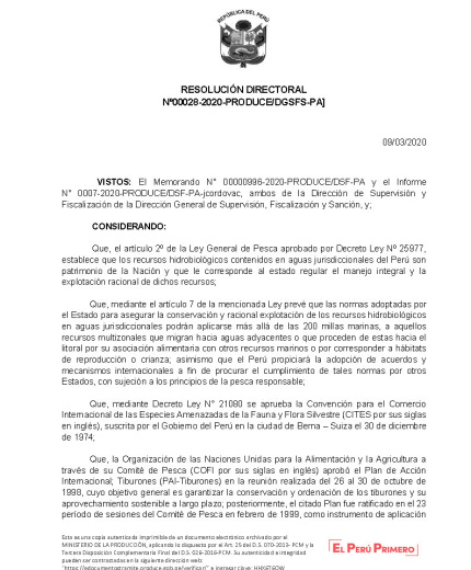 Resolución Directoral N° 00028